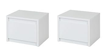 Movian Desna Nachttisch (2 Stück), Alpinweiß/Hochglanzweiß