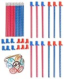 49 Piece Western Stickers, Pencils & Cowboy Boot Eraser Pencil Tops Bundle Pack For Kids