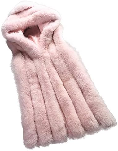 Womens Coats,Faux Fur Waistcoat For Ladies,YKA Girl Winter Gilet Vest Parka Outwear Jacke (Pink, L)