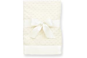BEARINGTON COLLECTION Bearington Baby Creamy White Dottie Snuggle Blanket, 28.5" x 28.5"