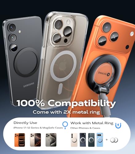 VICSEED for Magsafe Car Mount Vacuum Magnetic Phone Holder for Cars [55+KG Ultra-Strong Suction] Car Phone holder Accessories [360° Rotate & Fold] for iPhone17 Pro Max Air 16 15 14 13 12 & Samsung | [20xN55 Magnet] for MagSafe Car Mount [360° Rotation] Car Phone Holder for Dashboard Windscreen, iPhone 17-12 Samsung Pixel