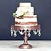 Amalfi Decor Cake Stand, Round Metal Pedestal Holder with Crystals, Rose Gold, 10 Inches