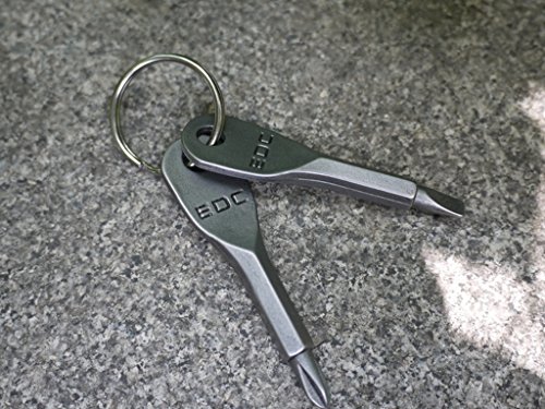 Pocket Tool Mini Tool Screwdriver Set 2 Key Stainless Steel Keychain EDC Outdoor Multifunction Keychain (White)