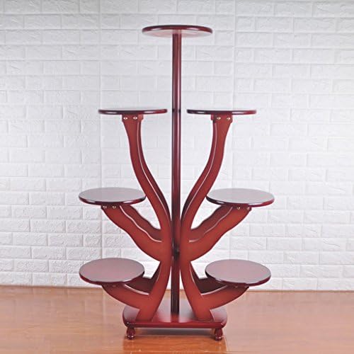 Shuang &Multi-layer flower stand Flower Stand Solid Wood Flower Stand Living Room Log Multi-storey Factory Interior Balcony Bonsai Flower Stand Seven Trays (Color : A)
