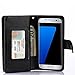 Galaxy S7 Edge Case, TabPow 10 Card Slot - [ID Slot][Button] Wallet Folio PU Leather Case Cover With Detachable Magnetic Hard Case For Samsung Galaxy S7 Edge - Black