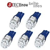 Jtech 5x 194 168 2825 T10 5-SMD Blue LED Car Lights Bulb