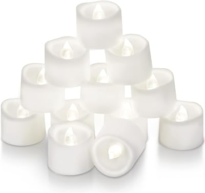 Homemory 12 Pcs Battery Tea Lights with Timer 6H Switch Included