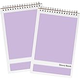 Duxesuk Steno Pads – 6x9 Inches 80 Sheets Steno Notebooks for Writing Notes in School, University, College & Office (2PCS Purple)