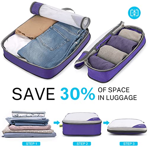 Gonex Compression Packing Cubes Mesh Organizers L+M+S+XS+Slim+Laundry