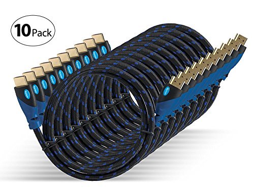 Aurum Ultra Series - High Speed HDMI Cable with Ethernet 10 Pack (10 Ft) - Supports 3D & Audio Return Channel [Latest Version] - 10 Feet - 10 Pack