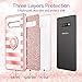 VEGO Galaxy S10 Plus (Not S10) Case Glitter with Ring Holder Kickstand for Women Girls Bling Diamond Rhinestone Sparkly Fashion Shiny Cute Protective Case for Galaxy S10 Plus (Stripe Rose Gold)