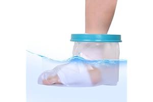 FIIL Waterproof Foot Cast Cover for Shower Watertight Foot Protector with Non-slip Bottom for Broken Surgery Foot Wound and Burns Reusable