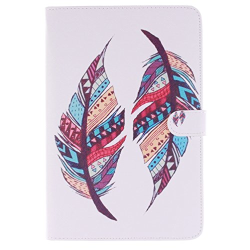 Samsung Tab A8 inch Case,Samsung A8 Case,Samsung SM-T350 Tablet Case,Samsung Galaxy A8 Case,PU Leather Slim Book Cover Case for Samsung Galaxy Tab A T350 Folio Case (Colorful Feather)