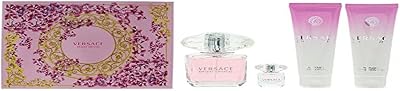 Versace Bright Crystal 4 Piece Gift Set EDT 90ml Shower Gel Body Lotion 5ml Mini