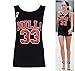Forever Womens Celebrity Inspired Bulls 33 and Heat 6 Print Sports Vest Top