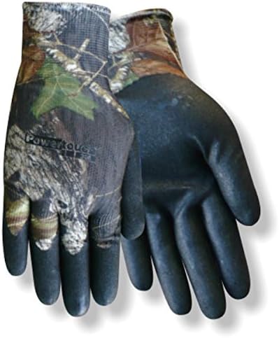 Red Steer Mossy Oak Powertouch MO-38 Medium Nylon Work &amp; General Purpose Gloves - Nitrile Coating - MO-38-M [PRICE is per PAIR]