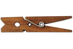 LWR CRAFTS Wooden Small Clothespins 1-7/8" 4.8cm 50 Pieces Per Pack (Jacobean)