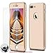 iPhone 7 Plus Case,Lavince Full Body Protection Hard Slim Cover[Dual Layer] with Tempered Glass Screen Protector for iPhone 7 Plus 5.5inch(Gold)