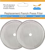 Cozyna Universal Replacement French Press Filter Mesh Screen - Set of 2 - For 8 Cup (1000 ml) French Press - Design Fits All Major Brands Such As Bodum, Frieling and Other