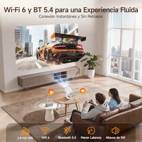 【Enfoque Automático】 Mini Portátil Full HD Magcubic HY320pro | Proyector con Resolución Nativa 1080p, 400ANSI, Contraste 10000:1, Wi-Fi 6, BT 5.4, Mini Proyector Portátil para Hogar y Oficina