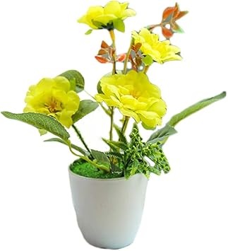 Amazon Yuuma シミュレーションプラント鉢植え 1枚ずつ販売 色は写真のとおり サイズ 全高cm フラワーポット 高さ7 5cm フラワーポット径7 5cm 材質 シルクフラワー 鉢