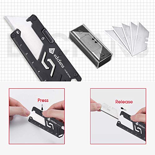 edcfans Utility Knife 5 in 1 Box Cutter/Pocket Knife with Bottle Opener