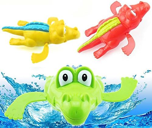 1Pc Wind Up Bath Toys Swim Mini Cute Red Crocodile Bathe Pool Play Water Animals Toys The Baby Love Kid's Clockwork Educational Toys Delivery in Random