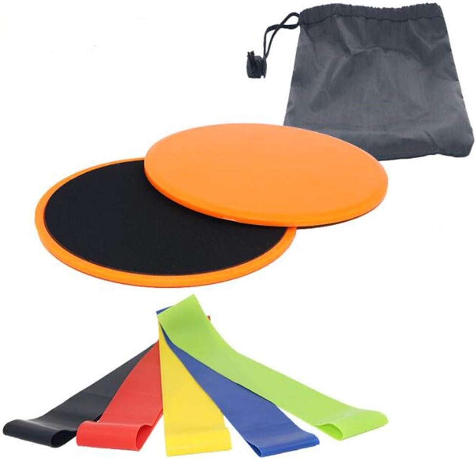 Resistance Bands Set, Fabric Resistance Band and Core Sliders- Elastic Band for Abs, Squats, Legs.