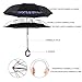 BAGAIL Double Layer Inverted Umbrellas Reverse Folding Umbrella Windproof UV Protection Big Straight Umbrella for Car Rain Outdoor with C-Shaped Handle Rain Bow