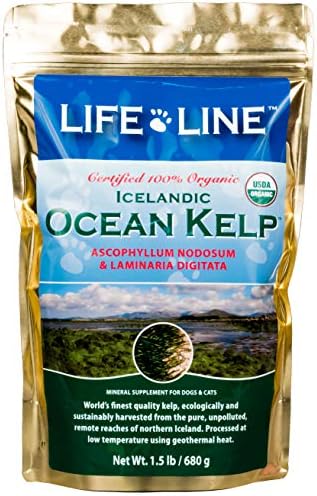 Life Line Pet Nutrition Organic Ocean Kelp Supplement for Skin & Coat, Digestion in Dogs & Cats