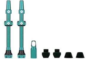 Muc-Off Tubeless Valves, Turquoise 44mm - Tubeless Valve Stems with Valve Core Removal Tool for Tubeless Tires - Includes Pre
