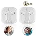Earbuds Headset [2 Pack ] Perfect Sound EarPods with Remote and Mic 3.5mm Jack Earphones Stereo Noise Lsolation Earbuds Fits Apple iPhone iPod iPad Mac Android Samsung Galaxy Kindle MP3 MP4 (White)