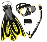 Cressi Frog Plus Fins with Dive Mask Dry Snorke Set, (Scuba Snorkeling Freediving Spearfishing Dive Gear)