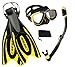 Cressi Frog Plus Fins with Dive Mask Dry Snorke Set, (Scuba Snorkeling Freediving Spearfishing Dive Gear)