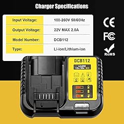DCB112 12V/20V MAX Lithium Ion Charger Compatible