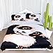 Arightex Sleep Panda Bedding Vintage Panda Bear Duvet Cover Wildlife Bed Sets 3 Pcs Animal Bedding for Teens (Twin)