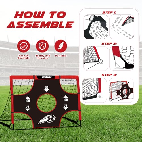 Yimore Children's Folding Football Goal, Mini Goal 120 × 90 × 90 cm for Garden with Carry Bag, Ideal for 3-5 Years