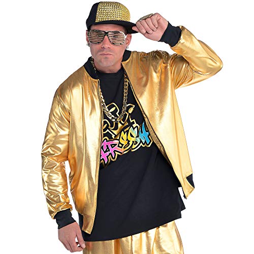 Goldmember Tracksuit Costumes - AMSCAN Gold Hip Hop Track Jacket