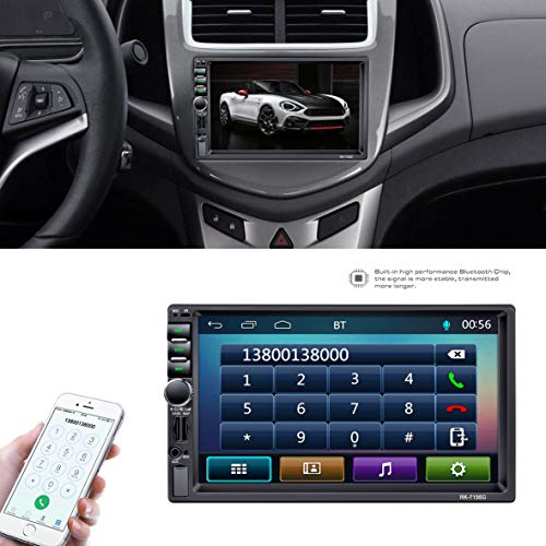 LSLYA Bluetooth Car Radio, Auto Radio Dual 2 Din Car Stereo Screen Bluetooth 7 '' GPS Navigation Touch MP5/TF/SD/USB/Media Player Steering Wheel Control/FM/AM/RDS Tuner and HD Radio,Black