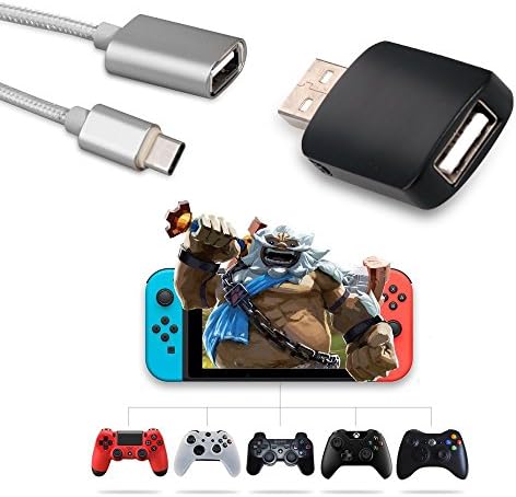 Controller Converter for Nintendo Switch,Support for PS3/PS4/XBOX ONE/XBOX 360/XBOX Elite Controller (Support TV MODE and HANDHELD MODE),with a Type-C OTG Cable (Black)