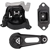 Engine Motor Mounts Compatible with 2012-2019 Nissan Versa/Versa Note 1.6L | 2014 Nissan Note, Replace OE A7368, A7369, A4361, Set of 4, Black, Metal, Rubber Frame