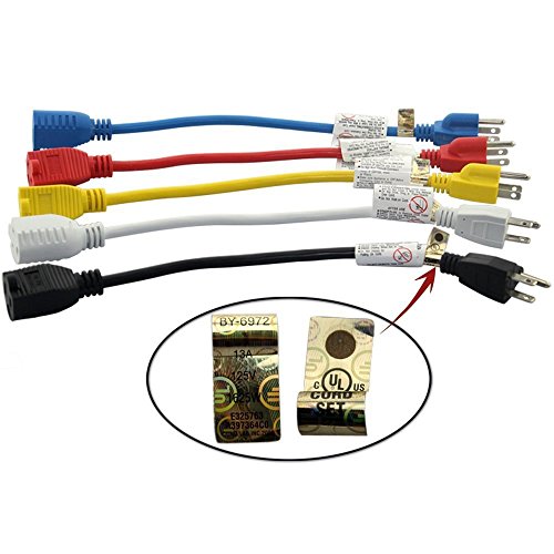 Zhen Jia 5 Colors Power Strip Liberator 1ft Extension, 5-pack