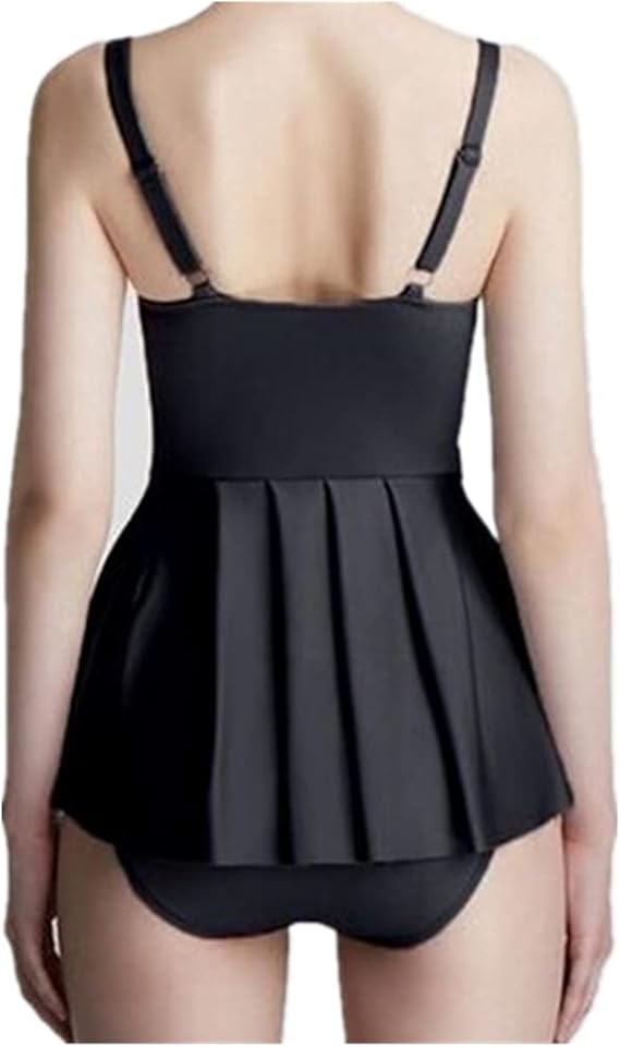 Bikinis for Ladies Women Skirted One Piece Swimsuit Solid Low Cut Swimwear Ruffle Strap Swim