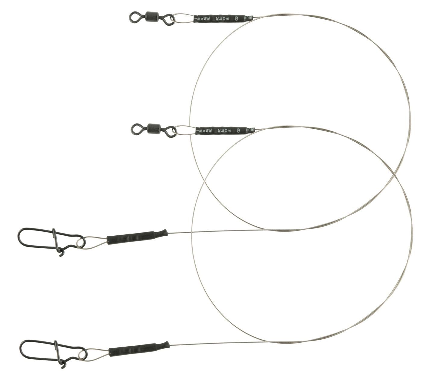 Spro Matt Black Leader 1x19 – 2 Steel Leads for Pike Fishing Leaders Holder for Fishing For Pike & Zander, Predatory Fish Leader Compartment