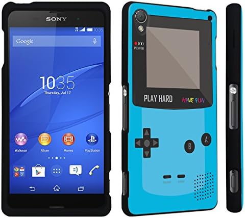 DuroCase ® Sony Xperia Z3 Hard Case Black - (Gameboy Blue)