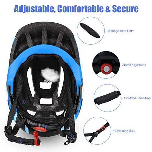 Kids Bike Helmet 3-15 Years, CE Certified Breathable Ultralight Adjustable Cycling Helmet Toddler for Bicycle, Skateboard, Scooter, Rollerblading, Children Protective Gear (20-22 Inches) (5 Colors)