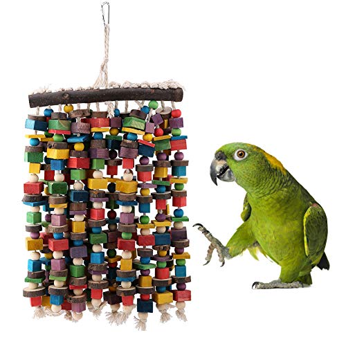 Fdit Bird Chewing Toy Colorful Blocks for Parrots Wooden Toy Blocks for Bird Bite for Heavy Use 商品名称