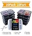 10 Pack 3 Compartment Meal Prep Food Storage Containers with Lids/Portion Control Bento Lunch Box Set/Dishwasher Microwave Safe Cover with Plates 10 Sporks(36ounce)
