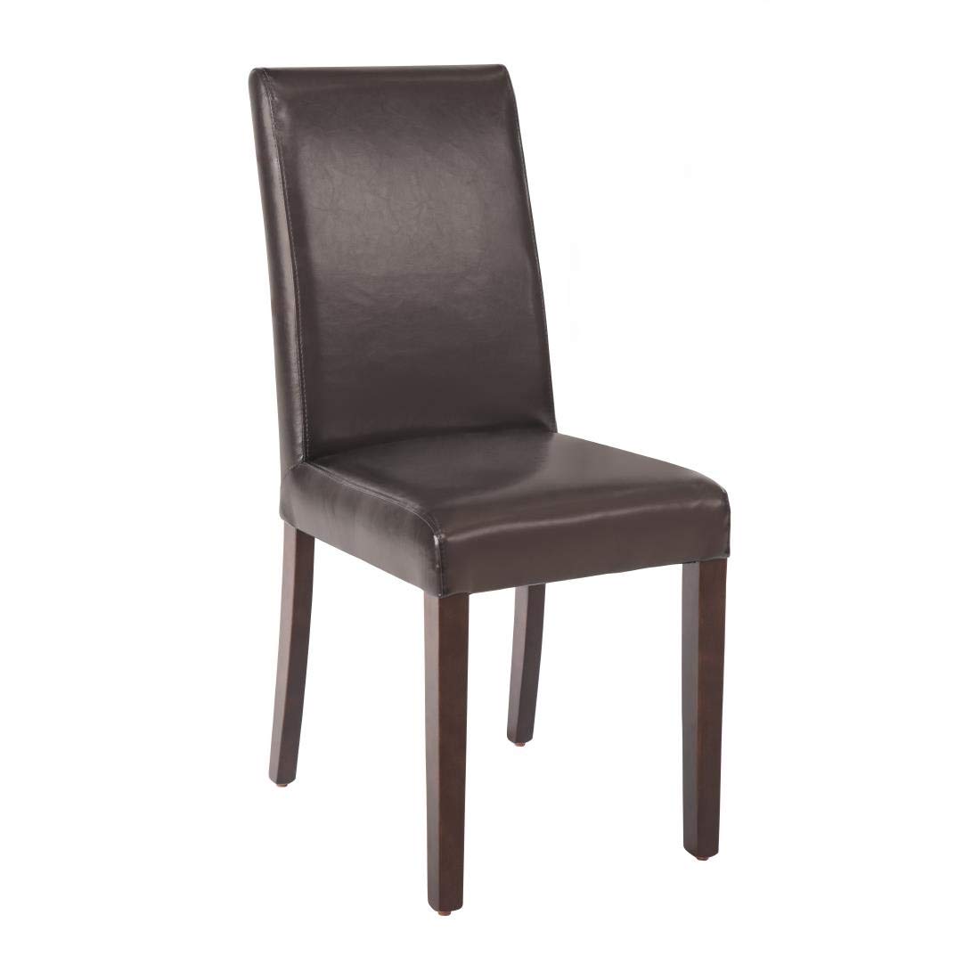 Bolero Faux Leather Dining Chairs Dark Brown for Restaurants 940X405X500mm 2pc