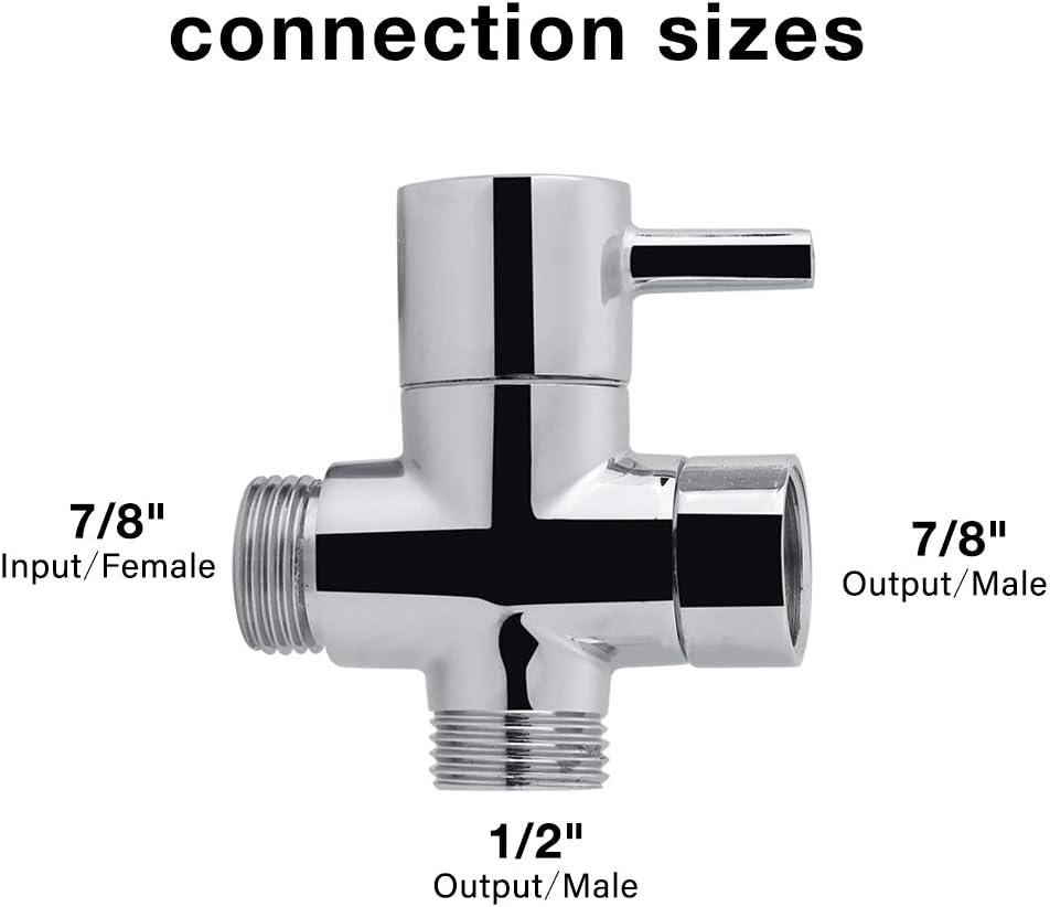 Shower Arm Diverter Valve Brass G1/2 3 Way Universal Bathroom Shower System Component Replacement for Handheld Fixed Spray Shower Head Polished Chrome - Image 5